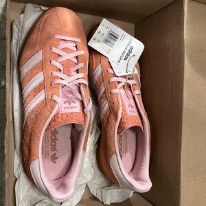 Adidas Women's Coral and White Sneakers